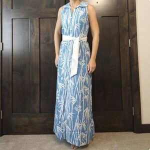 vintage BAMBOO MAXI DRESS 1970's 70's summer S